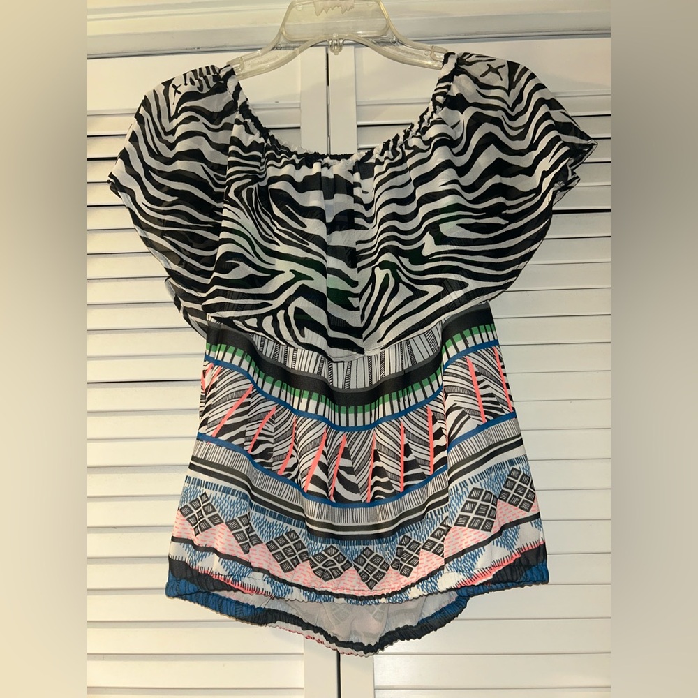 Express Multicolor Zebra Pattern Blouse - Picture 3 of 8